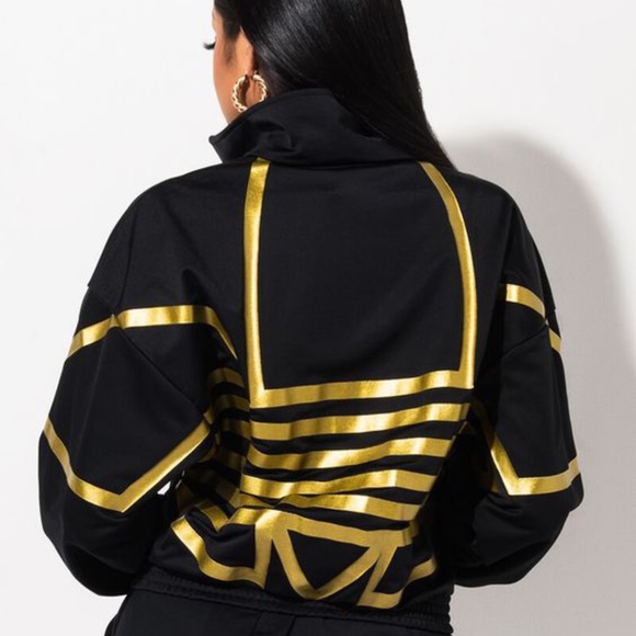 adidas windbreaker gold